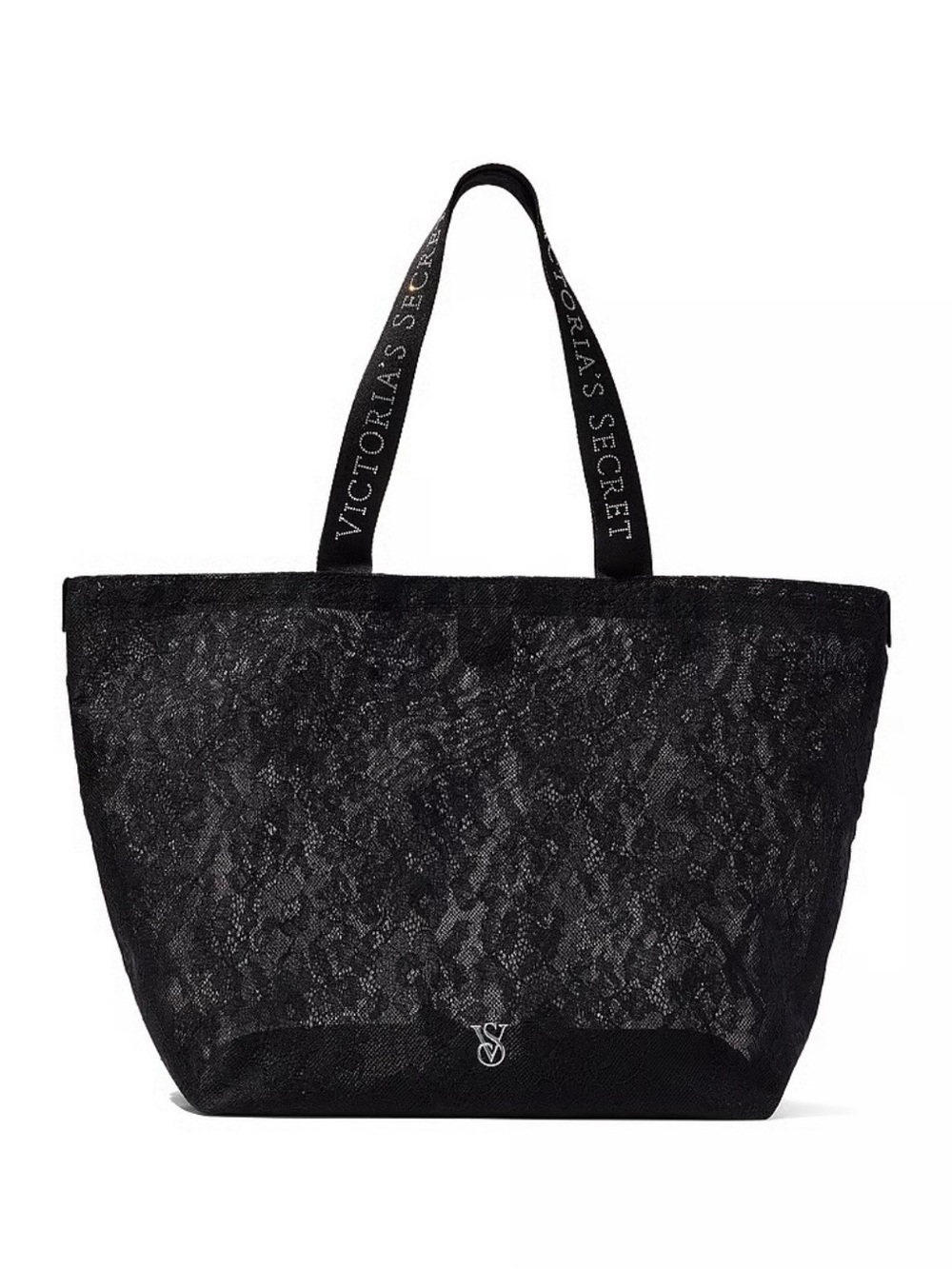 Victoria's Secret Black Lace Mesh Tote